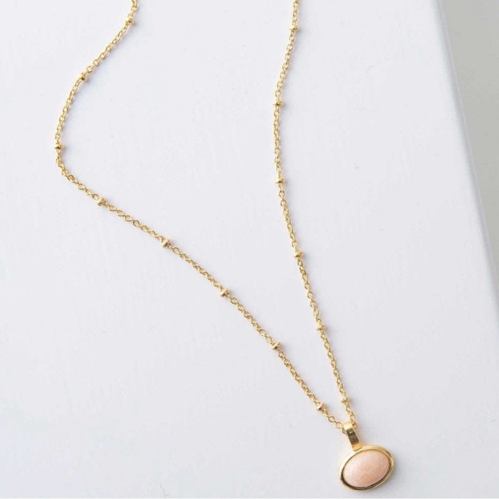 Noonday Collection Gold Necklace with Cream Pendant